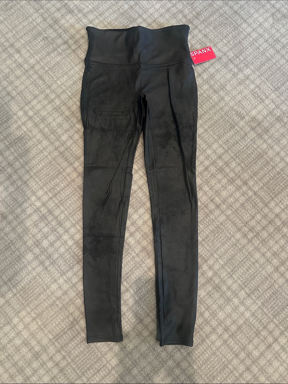 NWT SPANX Women’s Black Faux Leather Fleece-Lined Leggings